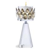 Hurricane Candle Holder, Gold Crystal Glass Candle Holders for Table Centerpiece, Shabbat Votive Candle Holders