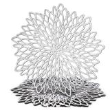 Juvale Silver Metallic Vinyl Leaf Design Round Placemats & Charger Plates - 14.4 in Table Mats & Place Mats for Dining Table Decor Christmas Thanksgiving