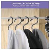 Magicfour Hoodie Hangers, 10 Pack Hoodie Organizer S Shaped Plastic Hooks Rack Designed for Hoodie Coat, Closet Hanger for Hanging Hoodie, Sweatshirt, Jeans, Jacket, Hat, Pans and Bags, Drying Rack