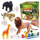 FUNZBO Safari Animals Paint Set for Kids, Arts and Crafts Supplies Painting Kit for Kids Ages 4-8, Zoo Jungle Animals Toy & Playsets for Toddlers 2 3 5 6 7 Boys Girls Easter Gift