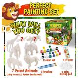 FUNZBO Safari Animals Paint Set for Kids, Arts and Crafts Supplies Painting Kit for Kids Ages 4-8, Zoo Jungle Animals Toy & Playsets for Toddlers 2 3 5 6 7 Boys Girls Easter Gift