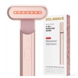 Solawave 4-in-1 Red Light Therapy Wand for Face & Neck | Beauty Device with Galvanic Current, Massager & Warmth | Anti-Aging, Wrinkle Reduction, Skin Tightening, Depuffing & Rejuvenation (Rose Gold)