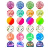 Ecoofor 24 Pieces Bouncy Balls 32mm Bounce Balls 6 Styles High Bouncing Balls Toys for Kids Party Favors Birthdays Gift Classroom