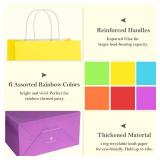 BagDream 24PCS Small Party Favor Paper Gift Bags with Handles 6 Assorted Rainbow Colors Party Bags Kraft Paper Bags for Wedding Birthday Parties 5.25x3x8