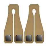 Mudanku 2 Pack Upgrade Car Purse Hook for Car, Headrest Hooks for Car, Car Seat Bag Hooks for Headrest, Premium Leather Car Headrest Hanger with Metal Hooks, Car Organizer Backseat Gadgets (Beige)
