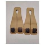 Mudanku 2 Pack Upgrade Car Purse Hook for Car, Headrest Hooks for Car, Car Seat Bag Hooks for Headrest, Premium Leather Car Headrest Hanger with Metal Hooks, Car Organizer Backseat Gadgets (Beige)