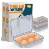 ZPU Egg Holder Camping, 2Pcs 6 Grid Egg Container, Plastic Egg Carrier for Camping Picnic Travel Outdoor Refrigerator Kitchen, Protective Egg Storage Case, Silver Grey(1 is broken)