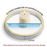 HGF Bathroom Vanity Tray, 10 Inch Lightweight Metal Round Decorative Tray for Kitchen Counter Sink Countertop Organizer, Perfume Candle Vanity Trays for Bathroom Decor, White Brushed Gold