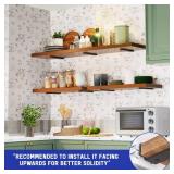 Goovilla Shelf Bracket, Heavy Duty Floating Shelf Brackets 8 inch Long, 6 Pack Brackets for Shelves, Black Coated Metal Wall Shelf Support Brackets with 1/5 Inch Thick and 160 lb. Load Capacity