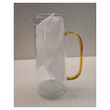 38 oz Glass Water Pitcher Jug with Handle and Spout Heat Resistant Water Carafes Cold Brew Iced Tea Sun Tea Jar Bedside Cocktail Sangria Drink Pitcher Dispenser Milk
