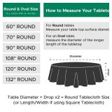 Biscaynebay Textured Fabric Round Tablecloths 90 for Round Tables diameters from 30' to 78', Natural Water Resistant Folding Table Covers Washable for Dining, Kitchen, Wedding, Parties etc'