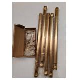 VOIIY Gold Curtain Rods for Windows 48 to 84 Inch(4-7 Feet),1 Diameter Drapery Rods with Modern Style End Cap Finials,Size:36-88 Inch, Warm Gold'