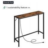 Console Table with Power Station, 30.1' Entryway Table, Behind Sofa Table, Industrial Style, Outlets and USB Ports, Sturdy, for Living Room, Entryway, Foyer, Corridor, Rustic Brown CTHR76E01