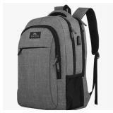 MATEIN Travel Laptop Backpack, Business Anti Theft Slim Sturdy Laptops Backpack with USB Charging Port, Water Resistant College School Computer Bag Gift for Men & Women Fits 15.6 Inch Notebook, Grey