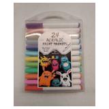 24 Colors Acrylic Paint Markers, Fine Tip Acrylic Paint Pens for Cloth, Glass, Wood, Rock, Ceramic, Stone, DIY Crafts Making Art Supplies