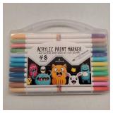 48 Colors Acrylic Markers for Kids: Non-Toxic Acrylic Paint Pens - Vibrant Opaque Art Supplies for Rock, Ceramic, Glass, Canvas Crafts (Easy Use, Gift for Children)