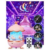 Carousel Night Light for Kids, 10 Music+15 Films+315 Colors Star Projector for Kids Night Light Projector,360Â°+Remote+1200mah Star Lights for Ceiling, Princess Toys Unicorn Toys for Girls Room Deco