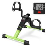 Pedal Exerciser Desk Exercise Bike Leg and Arm Bike with LCD Monitor Foldable (black/green)