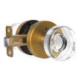 naubea Crystal Door Knobs Antique Brass Door Knob Privacy Door Knobs Interior, Round Antique Glass Door Knob for Bedroom and Bathroom