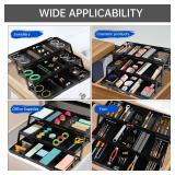 BAOLIVE Smart Drawer Organizer Multi Level, Adjustable Folding Junk Drawer Organizer For Kitchen, Bathroom, Office, And Bedroom â Space-Saving Makeup Organizer (Black)
