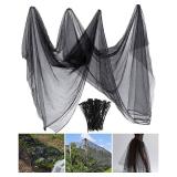 Zonon Mosquito Netting Garden Insect Mesh Netting Garden Patio Mesh Screen Net Fly Insect Bug Bird Net Barrier for Patio Balcony Porch Gazebo Vegetables Fruits Plant Protection(9.84 x 13.12 ft,Black)