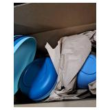Rubtlamp 16pcs Wheat Straw Dinnerware Set, Unbreakable Plates And Bowls Sets of 4, Plastic Plates Set Reusable (Light Deep Four Colors) Daily