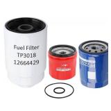 Diesel 6.6L Duramax Filter Kit Compatible with 2001-2016 Chevy Silverado/GMC Sierra 2500 3500 HD Engine. Fuel/Oil/Transmission Filters Replaces# TP3018, PF2232, 29539579