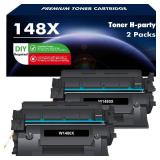 148X 148A Toner Cartridge Black High Yield 2 Pack Compatible Replacement for HP 148X 148A W1480X W1480A for HP Laserjet Pro 4001dw 4001dn 4001n MFP 4101fdw 4101fdn Printer Ink