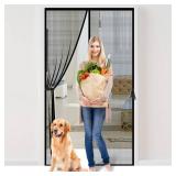 Fiberglass Magnetic Screen Door Fit Door Size 40 x 83 in- Heavy Duty Fiberglass Screen Door Mesh for Interior Door, Patio and Sliding Doors - Door Screen Magnetic Closure Let Fresh Air in