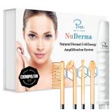 Pure Daily Care NuDerma Handheld Skin Therapy Wand Machine w/Neon â Anti-Aging - Skin Tightening - Wrinkle Reducing - Dark Circles â Clarifying - Hair & Scalp Stimulator