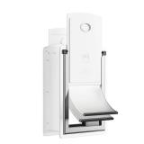 Decormax Cat Door for Wall, Energy Efficient Pet Door with Steel Frame, Telescoping Tunnel, Double Magnetic Flaps and Two Sliding Lock Panels, Easy to Install, Milky White, Small