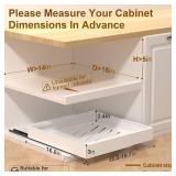 Getsrichfc 2 Pack 16.8\" Deep Pull Out Drawers for Cabinets, Expandable Slide Out Drawers for Kitchen Cabinets, Pull Out Cabinet Organizer Roll Out Shelves for Pantryï¼Width 12.2\"-19.7\", Whiteï