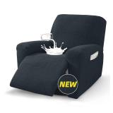 MAXIJIN Waterproof Recliner Chair Covers 3 Pieces Recliner Cover That Stay in Place, Washable Lazy Boy Recliner Slipcovers with Pockets Reclining Protector for Pet, Kids (Recliner, Dark Gray)