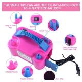 Balloon Pump Electric, 110V 600W Balloon Blower Inflator Dual Nozzle Air Pump Balloons Inflator for Decoration, Party, Sport,Gifts:2 Balloon Tying Tools