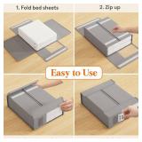 Lifewit 6 Pack Bed Sheet Organizer, Foldable Bedding Sheet Organizers and Storage with Large Clear Window and Label, Sheets Organizer for Linen Closet, Storage Box Bins with Lids for Duvet Cover Set