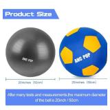 ANC POP Herding Ball for Dogs & Horses - 20\" Large Blue & Yellow Ball with Hand Pump
