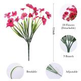 AGIRL 24 Bundles Artificial Flowers for Outdoor,No Fade Fake Plastic Flowers Faux Plants for Decoration Hanging Planters Indoor Outside Garden Porch Window Box Home Wedding Farmhouse