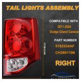 Nakuuly Tail Light Compatible With 2011-2020 Dodge Grand Caravan Right Passenger Side LED Taillight Rear Lamp Brake Signal Assembly with Bulb # 5182534AF CH2801199