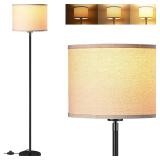 Modern Floor Lamps for Living Room Bedroom, Small Standing Lamp with Lampshade, Simple 58\" Tall Lamp, Foot Pedal Switch, Black Floor Lamp for Office/Classroom/Kids Room (Bulbs Not Including)