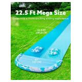 JOYIN 22.5FT Water Slide and 2 Inflatable Boards, Extra Long Heavy Duty Double Lawn Waterslide with Sprinkler for Kids Adults Backyard Summer Water Toy Outdoor Fun, Blue, Light Blue