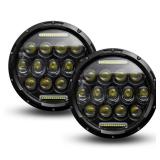 DriSentri 7 Inch Round LED Headlights, 2PCS DC12-24V 7 Inch 140W 6000K DOT Approved Hi/Lo Beam DRL Round H6024 LED Headlight Compatible with Jeep Wrangler JK/TJ/LJ with DRL