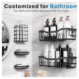 EUDELE Adhesive Shower Caddy, 5 Pack Rustproof Stainless Steel Bath Organizers With Large Capacity, No Drilling Shelves for Bathroom Storage & Home Decor-XL Size