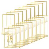 Hoteam 18 Pack Frame Acrylic Sign Holder Table Number Holders Wedding Sign Double Sided Picture T Shape Vertical Clear Stand for Restaurant Menu Home Photo Display (Vertical,4 x 6 Inch)