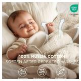 Bedsure 100% Cotton Muslin Blanket King Size for Bed - 4-Layer Breathable and Lightweight Thin Soft Summer Gauze Muslin Blanket for Adults, Linen Beige, 108x90 Inches