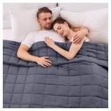 yescool King Size Weighted Blanket for Adults (20 lbs, 80â x 87â, Grey) Cooling Heavy Blanket for Sleeping Perfect for 190-210 lbs, Breathable Blanket for Adults & Couple All Season, Machine