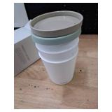 ZICOTO Set of 3 Reusable Ice Cream Containers 1 Quarts ea. - Perfect for Homemade Sorbet, Frozen Yogurt Or Gelato - Stackable Storage Pint Containers, Stickers And Lids Stores Easily In Freezer