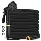 CXEZSIK Garden Hose Non-Expanding 100ft, Flexible Garden Hose with 10 Function Hose Nozzle, Lightweight, Kink Free and Water Hose for Outdoor,Yard, Lawn, Car Wash, Marine,and Camper Use