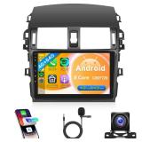 8Core 4G+64G Car Radio for Toyota Corolla 2009-2013 Android 13 Car Stereo Wireless Carplay, Rimoody 9 inch Touch Screen for Corolla Android Auto DSP BT GPS WiFi FM Mirror Link RCA + Backup Camera