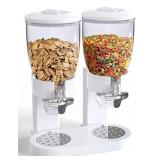 Retail Blade Dual Food Dispenser - Dry Food Dispenser Perfect As A Candy, Nuts, Rice, Granola, Cereal & more Dispenser. Dispenses 1 Ounce Per Twist! Stores Food, and Keeps Your Food fresh (White)