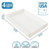 US Acrylic White Plastic Serving Trays (Set of 4) 15â x 10â | Large Unbreakable Reusable Rectangular Party Platters | Serve Appetizers, Fruit, Veggies, & Desserts | BPA-Free & Made in USA